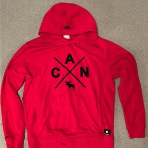 Vibrant Red Graphic Sweatshirt with Hood
